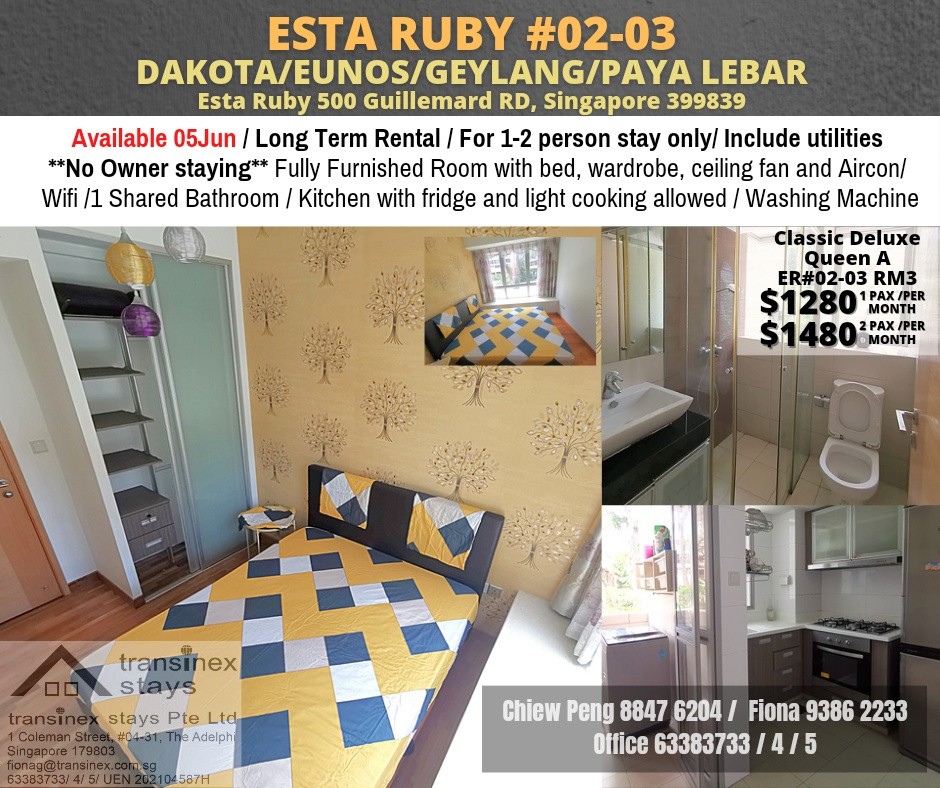 Room Available - ESTA RUBY - Geylang 芽笼 - 整个住家 - Homates 新加坡