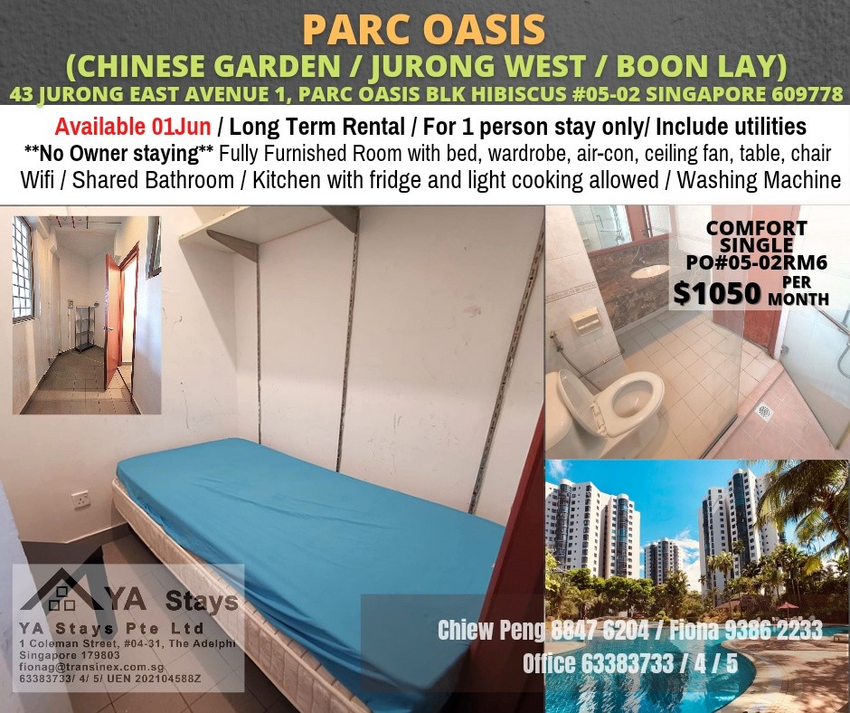 Room Available - PARC OASIS - Jurong East - Bedroom - Homates Singapore