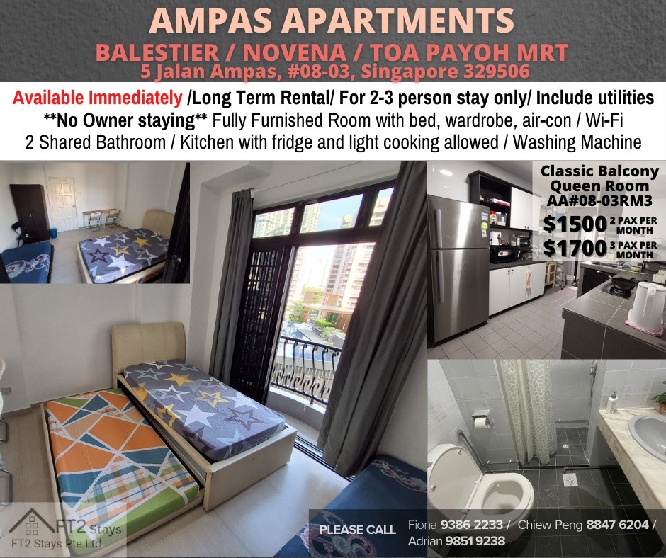 Near Toa Payoh, Novena mrt/ Available Immediate - Common Room/1 Person/Ampas Apartments - Toa Payoh 大巴窑 - 整个住家 - Homates 新加坡