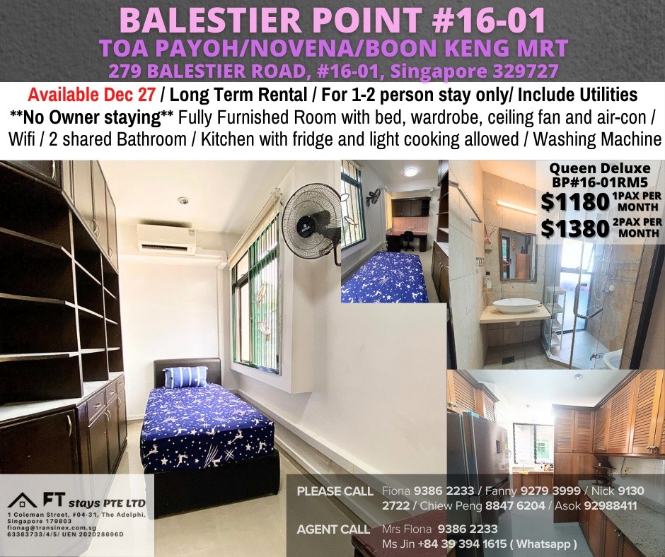 Newton MRT/Novena MRT/Little India MRT/For 1-2pax/Include utilities/No owner stay/Available Dec 27 - Toa Payoh - Bedroom - Homates Singapore