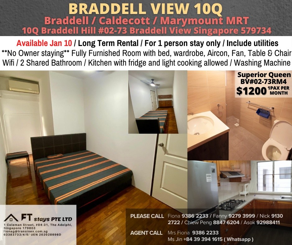 ROOM FOR RENT AT/ 10Q BRADDELL VIEW / COMMON ROOM/ 1PAX STAY/ Available Jan 10 - Toa Payoh - Bedroom - Homates Singapore