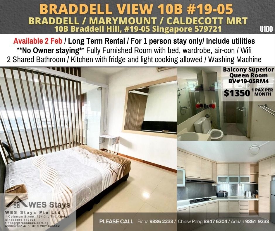 ROOM FOR RENT/BRADDELL VIEW #13-19/ COMMON ROOM/ 1 PAX STAY/ Available﻿ Feb 2 - Toa Payoh 大巴窑 - 分租房间 - Homates 新加坡