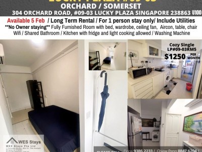 Room for rent / Near Somerset, Orchard MRT / Common room / 1 person stay / Available Feb 05 - 304 Orchard Road, Singapore 238863