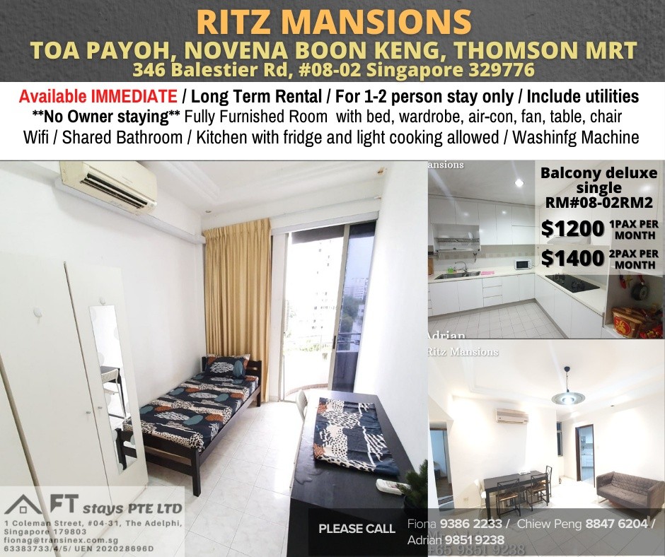 Available﻿ IMMEDIATELY - Common Room/Include Utilities/Wifi/Aircon/No Agent Fee/Light Cooking Allowed/Washing Machine - Toa Payoh - Bedroom - Homates Singapore