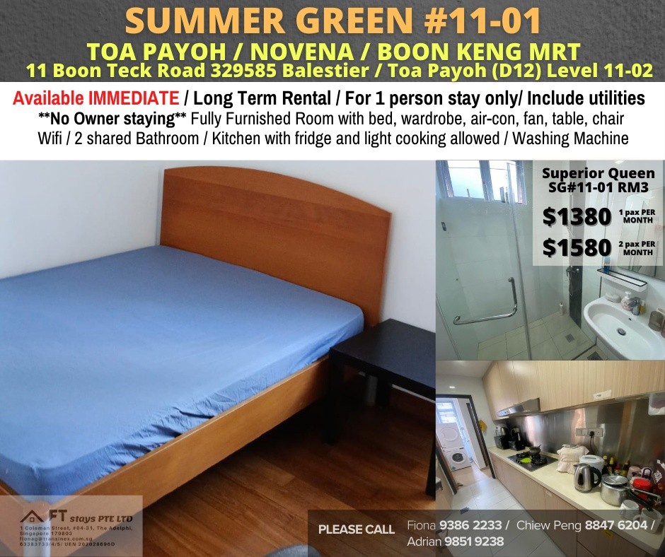 Available﻿ Immediately - Common Room/Include Utilities/Wifi/Aircon/No Agent Fee/Light Cooking Allowed/Washing Machine  - Toa Payoh - Bedroom - Homates Singapore
