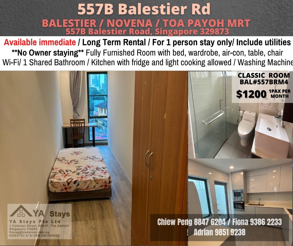 Available﻿ Immediately - Common Room/Include Utilities/Wifi/Aircon/No Agent Fee/Light Cooking Allowed/Washing Machine - Toa Payoh - Bedroom - Homates Singapore