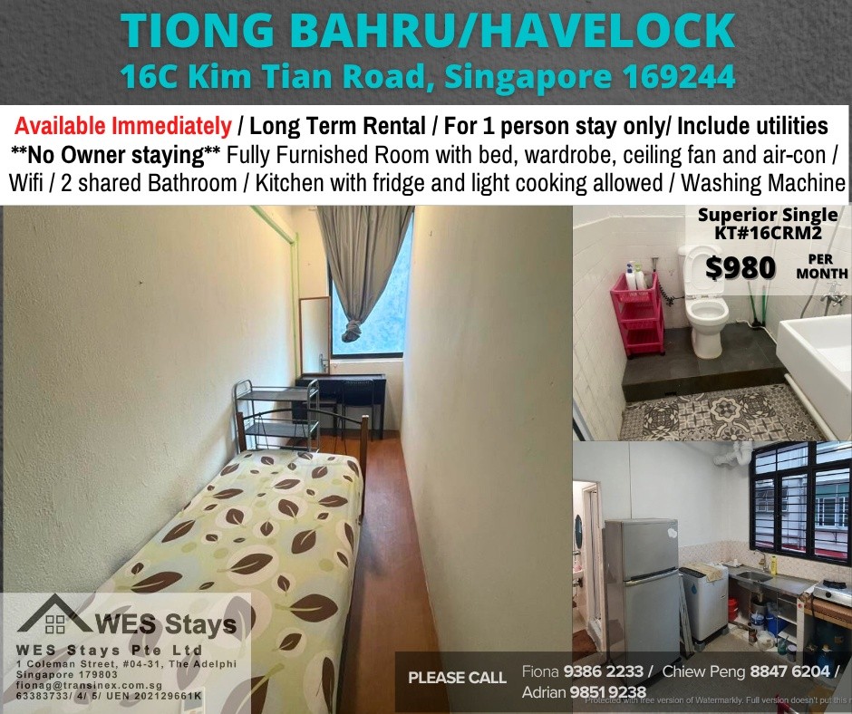 Available﻿ Immediately  - Common Room/Include Utilities/Wifi/Aircon/No Agent Fee/Light Cooking Allowed/Washing Machine - Queenstown 女皇鎮 - 整個住家 - Homates 新加坡