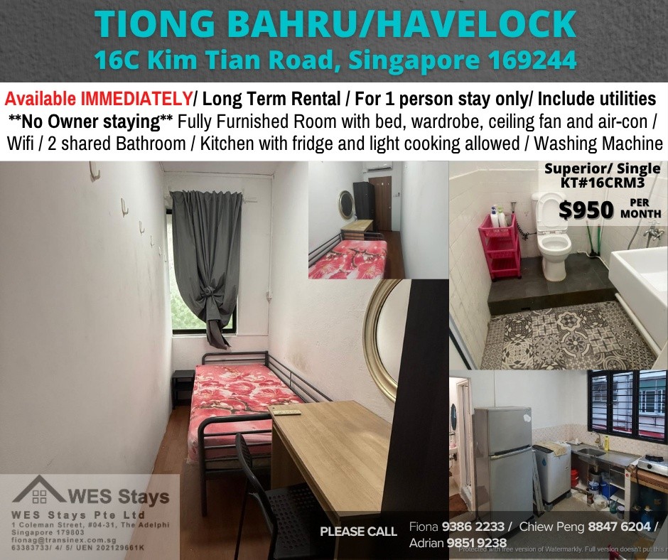 Available﻿ Immediate - Common Room/Include Utilities/Wifi/Aircon/No Agent Fee/Light Cooking Allowed/Washing Machine - Queenstown 女皇鎮 - 分租房間 - Homates 新加坡