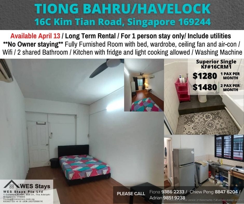 Room for rent / Tiong Bahru, Havelock / Common room / 1pax stay / Available April 13 - Tiong Bahru - Bedroom - Homates Singapore