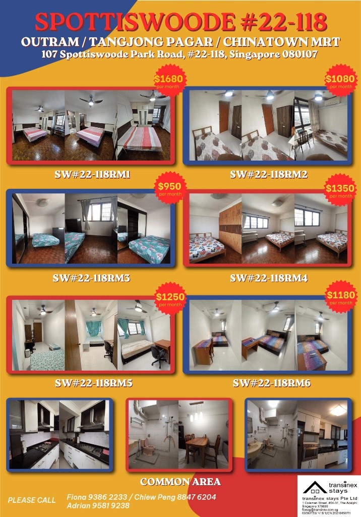 Room for rent / Outram, Tangjong Pagar, Chinatown MRT / Common room / 1-2 pax stay / Available April 2 - Outram 歐南 - 分租房間 - Homates 新加坡