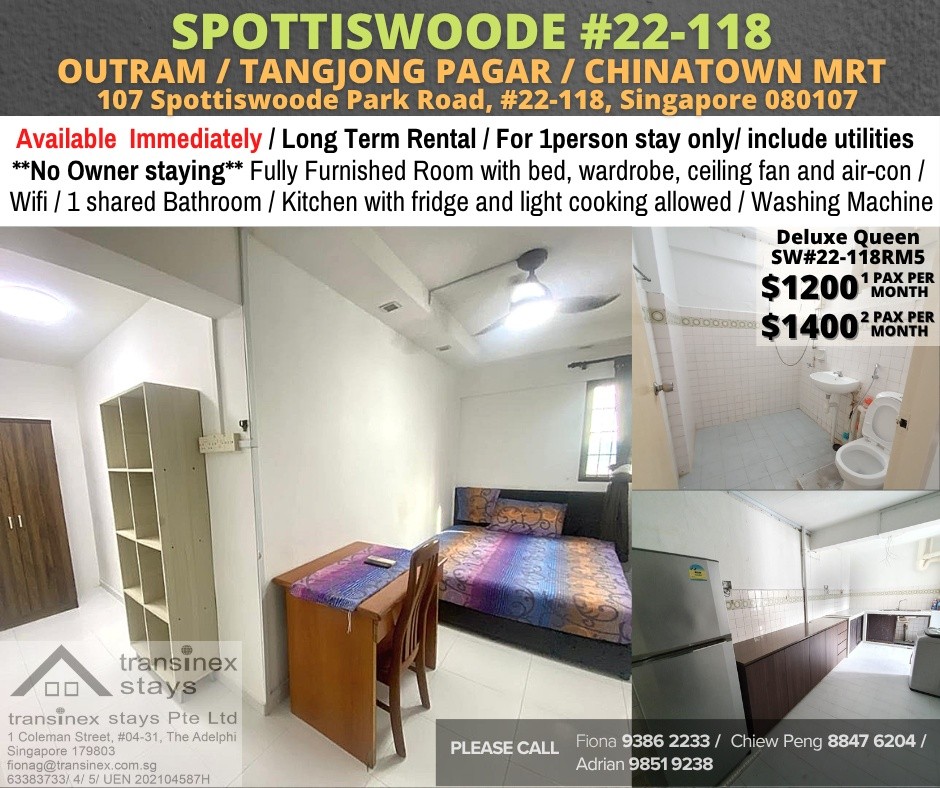 Room for rent / Outram, Tangjong Pagar, Chinatown MRT / Common room / 1-2 pax stay / Available April 2 - Outram 歐南 - 分租房間 - Homates 新加坡