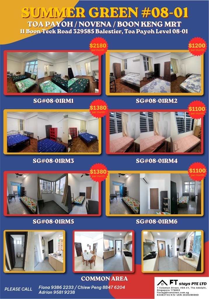 Room for rent/Toa Payoh, Boon Keng, Novena MRT/1 pax stay/Include Utilities/Available IMMEDIATELY - Novena 諾維娜 - 整個住家 - Homates 新加坡