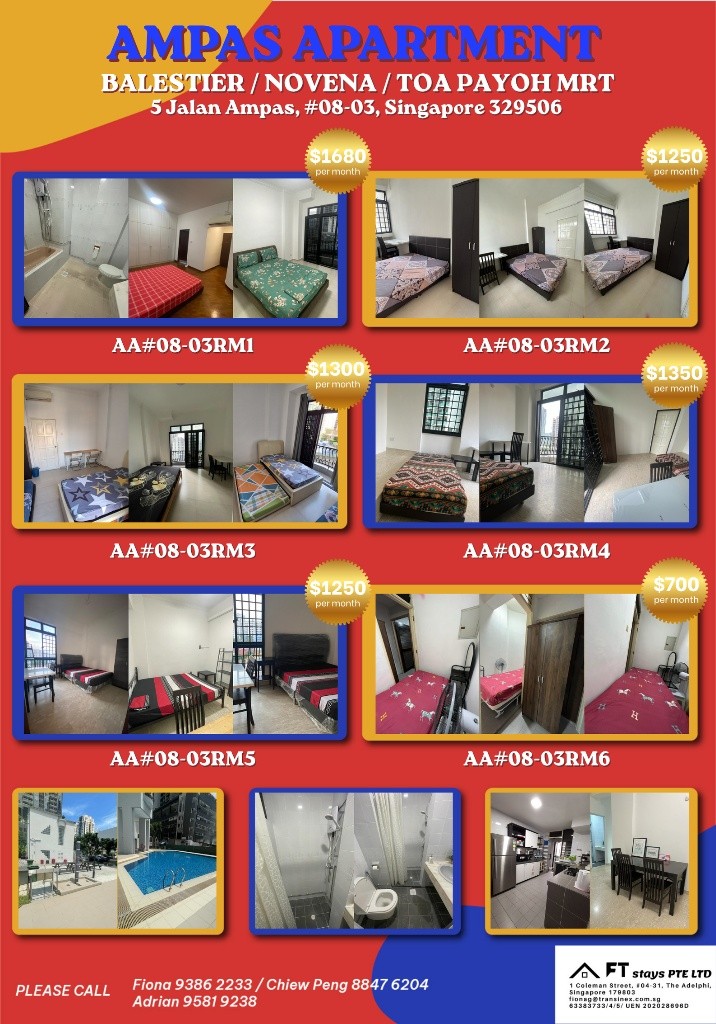 Room for rent/Toa Payoh, Boon Keng, Novena MRT/1 pax stay/Include Utilities/Available IMMEDIATELY - Novena 諾維娜 - 整個住家 - Homates 新加坡