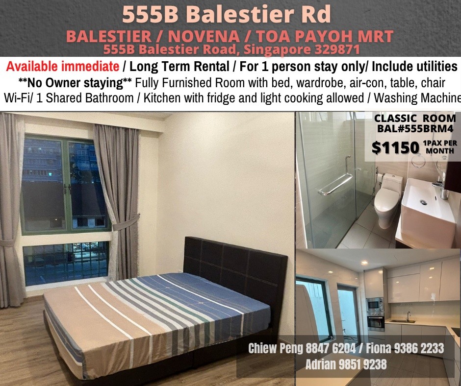 Room for Rent/Balestier, Toa Payoh MRT/ For 1 pax/ Available Immediately - Toa Payoh - Flat - Homates Singapore