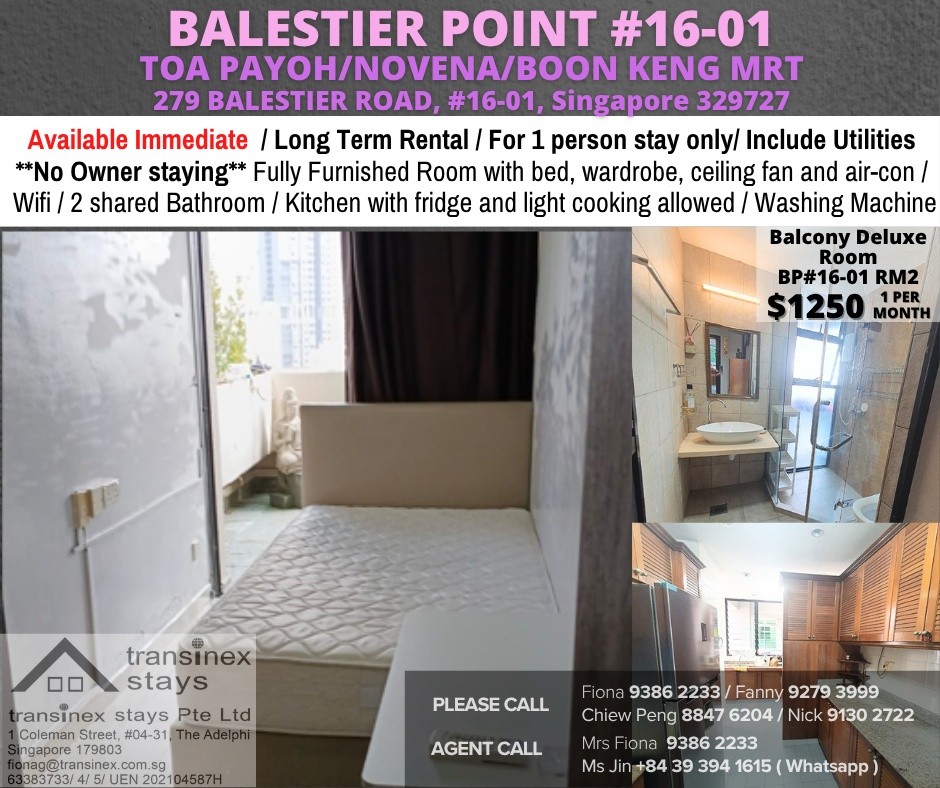 Room for Rent/ Available Immediate/Include Utilities/Wifi/Aircon/No Agent Fee/Light Cooking Allowed/Washing Machine - Toa Payoh 大巴窑 - 分租房间 - Homates 新加坡
