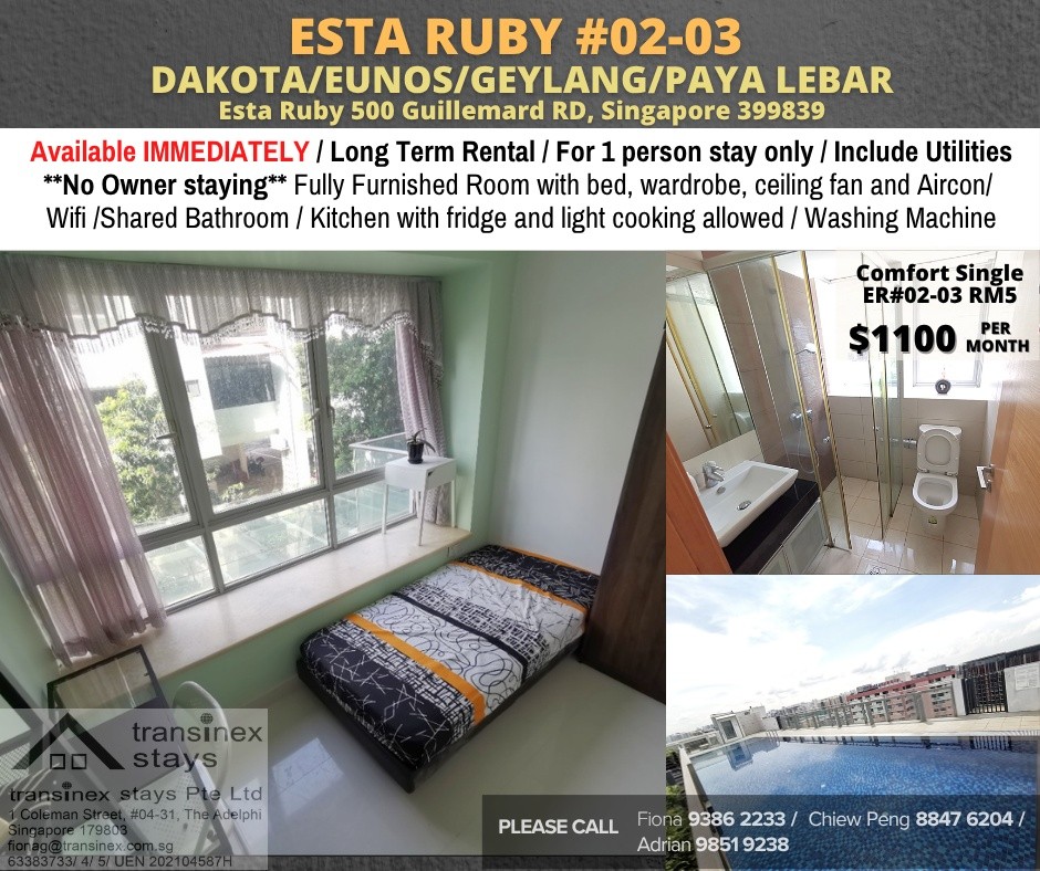 Room for rent / GEYLANG / Common room / 1pax stay / Available Immediately - Geylang 芽笼 - 分租房间 - Homates 新加坡