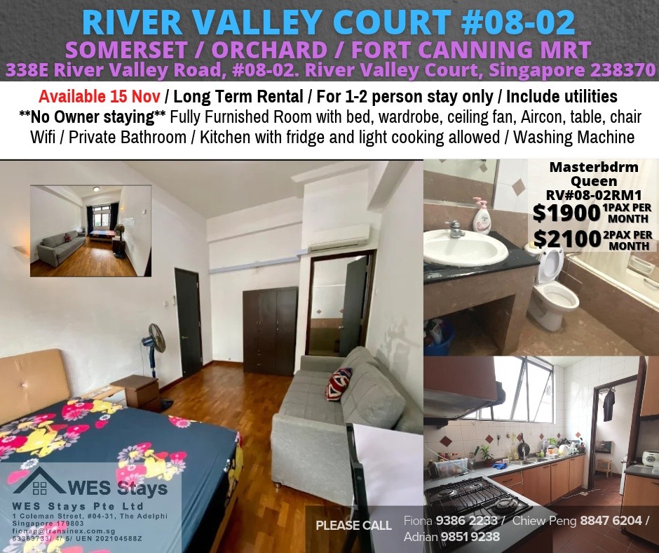 Room for rent / River Valley / Master Room / 1 Pax Stay / Available 15 November - River Valley - Bedroom - Homates Singapore