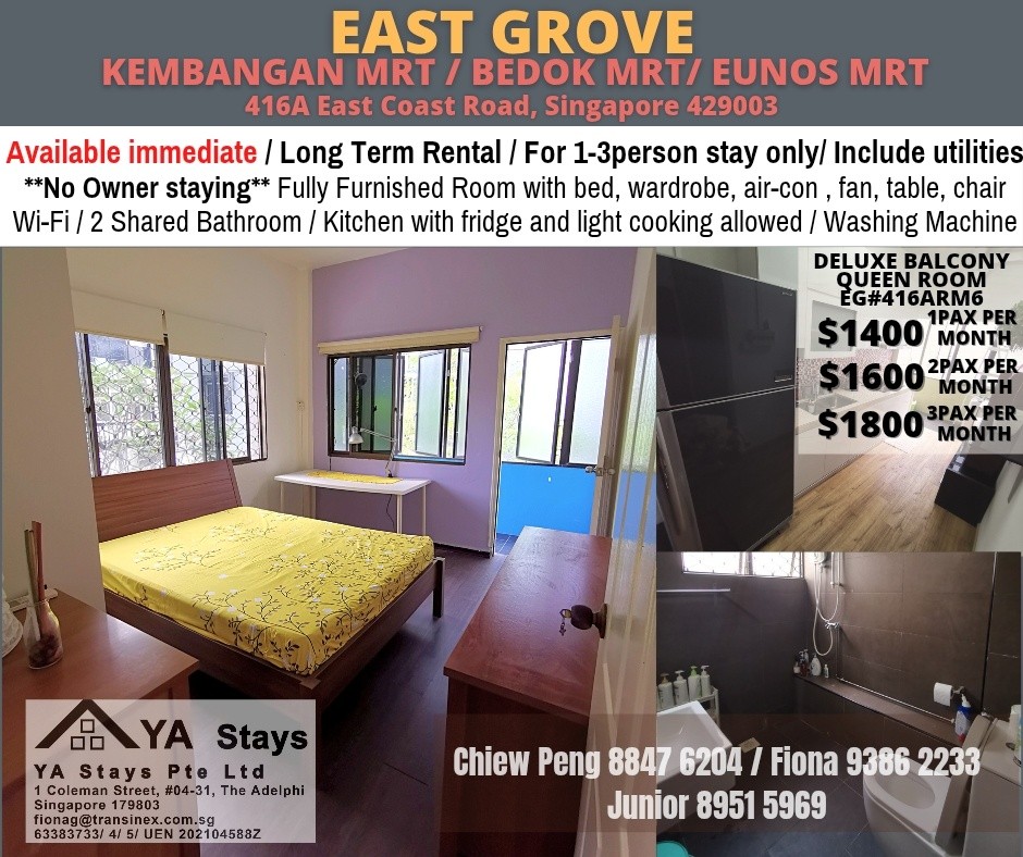EAST GROVE - $1400 - Kembangan 景万岸 - 整个住家 - Homates 新加坡