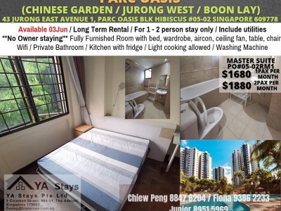 PARC OASIS - $1680 - 43 Jurong East Avenue 1, Parc Oasis Blk Hibiscus #05-02