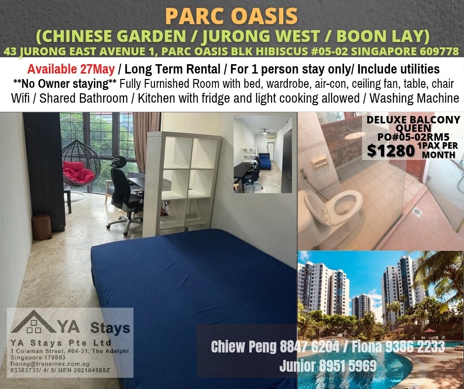 PARC OASIS - $1280 - Chinese Garden 裕华园 - 整个住家 - Homates 新加坡