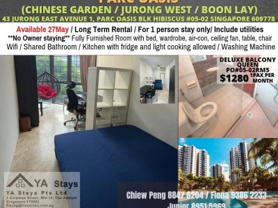 PARC OASIS - $1280 - 43 Jurong East Avenue 1, Parc Oasis Blk Hibiscus #05-02