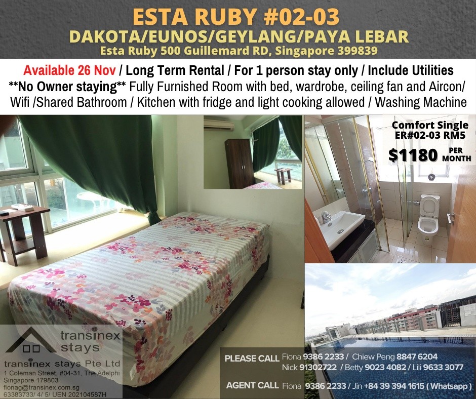ESTA RUBY - ER#02-03RM5 - Geylang - Flat - Homates Singapore
