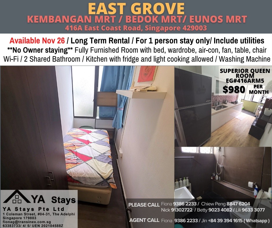 Common Room/no Owner Staying/No Agent Fee/Cooking allowed/Kembangan MRT / Bedok MRT/ Eunos MRT/ Available Nov 26 - Bedok - Flat - Homates Singapore